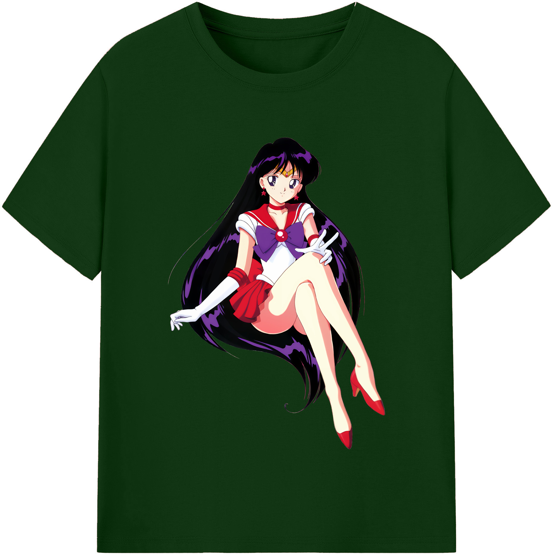 （画像用） 美少女戦士セーラームーン 火野レイ ひの レイ Sailor Moon Hino Rei （セーラーマーズ,Sailor Mars） 綿100％半袖Tシャツ（フロントプリント）
